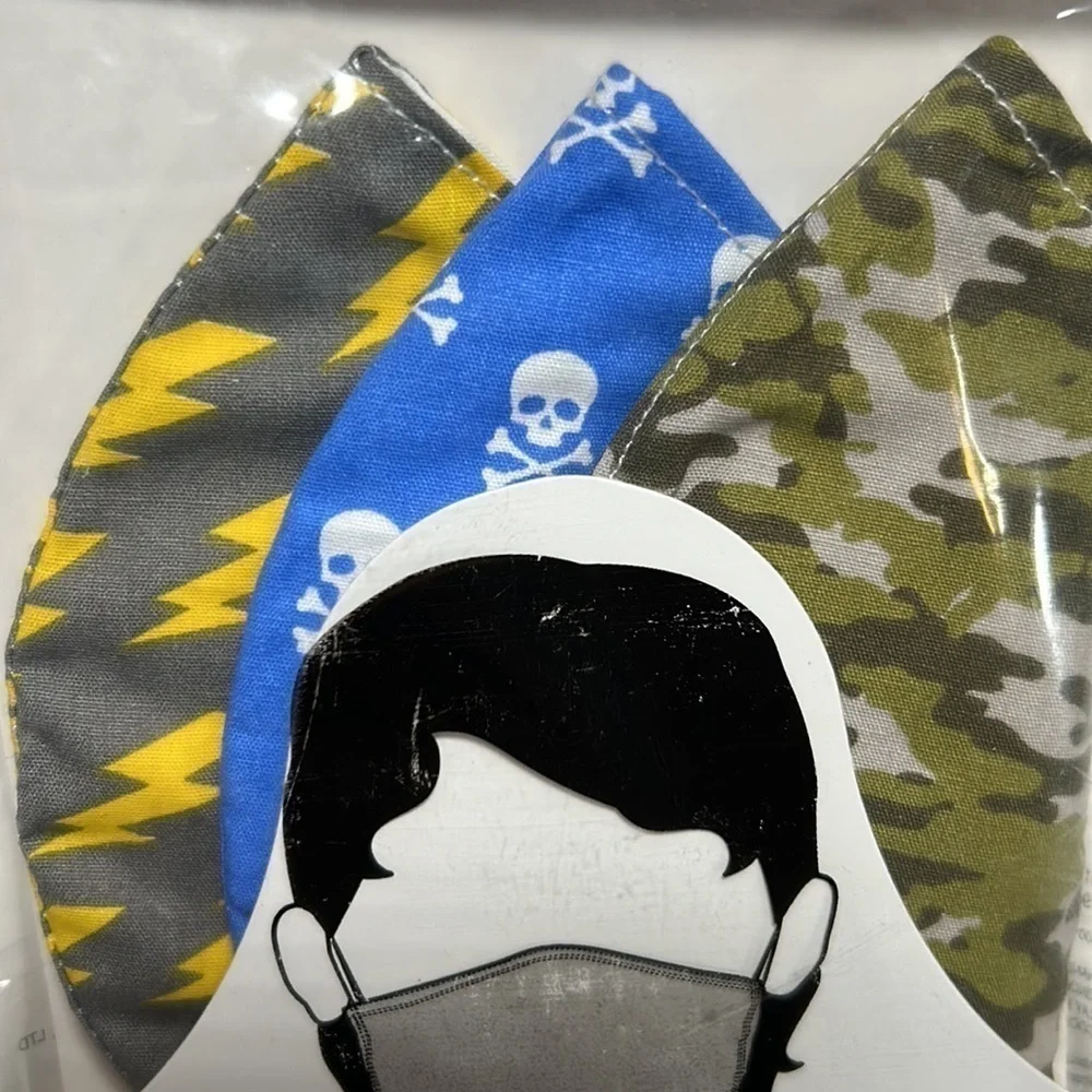 Face Mask Lot of 3 (3 pack) CVS Wellness Children boy fabric mask ages 5-8 NEW